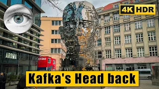 Prague Walking Tour: Legion Bridge, National Theatre, Kafka's Head 🇨🇿 Czech Republic 4K HDR ASMR
