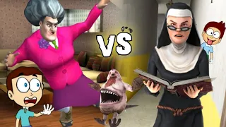 Evil Nun 2 vs Scary Teacher 3D - Android Game | Shiva and Kanzo Gameplay