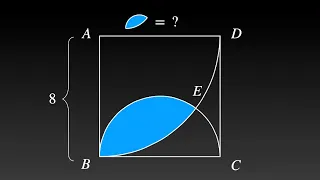 Geometry : Area of the Shadow Shape | Quarter Circle and Semicircle in a Square | Math Accelerator