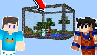 FICAMOS PRESOS POR 1 DIA DENTRO DE UM CUBO NO MINECRAFT! SOBREVIVEMOS?