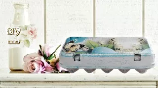 Vintage easter egg carton recycle - DIY decoupage