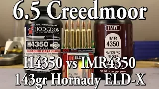 6.5 Creedmoor - H4350 vs IMR4350 - 143 ELD-X