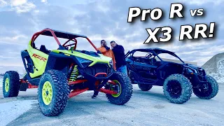 2022 RZR Pro R vs 2022 Maverick X3 XRS RR part 1! Weight, dyno horsepower!