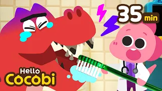 T-Rex Goes to the Dentist!🦖Good Habit Song For Kids + More | Nursery Rhymes | Hello Cocobi