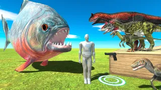 Help Dinosaurs Hunt Piranha Fish - Animal Revolt Battle Simulator