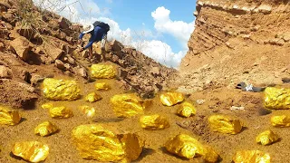 OMG! Wow wow wow amazing day!  found a lot of gold under stone   gold miner mountain