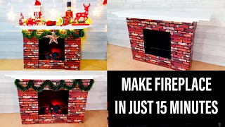 DIY Fireplace Cardboard/DIY Fake Fireplace Using Cardboard Box/DIY Faux fireplace making Ideas