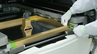 "VON squar" stencil frame system for automatic screen solder printer. SMT assembly of PCB.