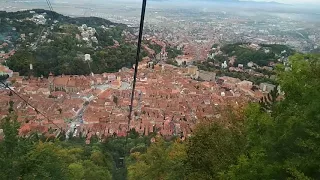 The ride by cable car to the top of Mt Tâmpa. Brasov, Romania