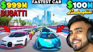 GTA 5: which is the World Fastest Car🤔 Buggati Vs Lamborghini🔥 Speed Test + Drag Race! GTA 5 MODS!