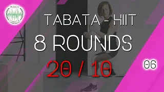 😜 06 MÚSICA PARA ENTRENAR TABATA – HIIT CON TIMER ⏱️ | 8 ROUNDS | INTERVALOS 20/10