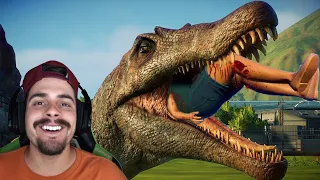 DINOSSAUROS DEVORANDO HUMANOS [ React ] Jurassic World Evolution 2