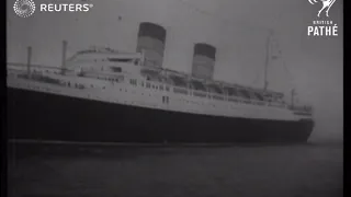 USA: RMS Mauretania arrives in New York (1947)