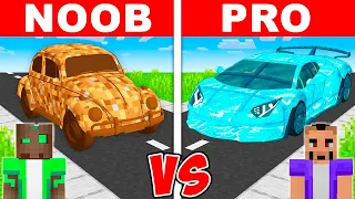 NOOB vs PRO El COCHE MÁS RÁPIDO de Minecraft! (Batalla de Construcción)