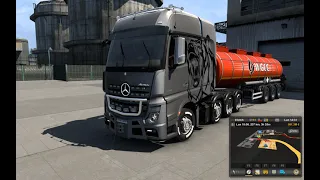 Ruta lluviosa mercedes benz actros motor 1000cv (euro truck simulator)