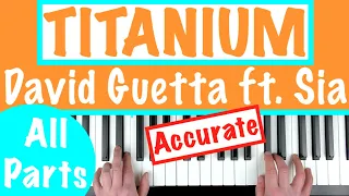 How to play TITANIUM - David Guetta ft. Sia Piano Chords Tutorial