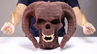 Demon Skull Matches Art Chain Reaction Experiment