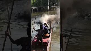 Tri-turbo diesel long-tail boat🔥สุดจะโบ3ลูก Cr. appboonpayung455 #เรือซิ่ง