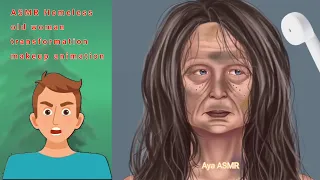 ASMR Homeless old woman transformation makeup animation #1 | 메이크업애니메이션 | ASMR