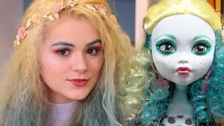 Doll Makeup Challenge! Monster High Doll Lagoona Blue Inspired Makeup!