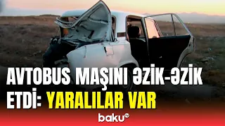 Göygöldə ağır avtobus qəzası: 12 nəfər yaralandı