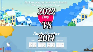 Google Santa Tracker 2022 VS 2014