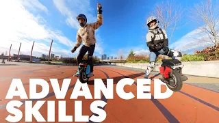 Advanced EUC Skills with Wrong Way: Learn to ride backwards, ride UP stairs, and pendulum.