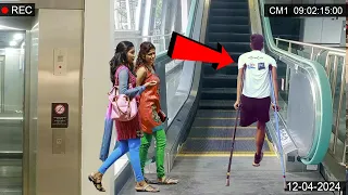 Salute To This Girls..!🙏🙏 See What Thsi Girls Did To This Disabled Person At A Metro Station