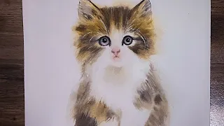 Daily Painting Challenge: Cat Painting Tutorial in Watercolor