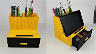 DIY - Desktop Organizer and Tablet Stand from Waste Paper | Pen Holder | Paper Craft
