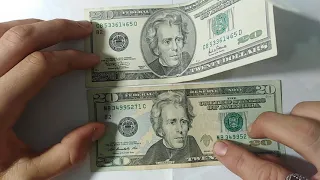 20 долларов США старого и нового образца