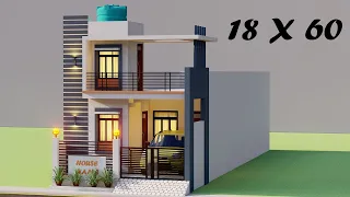 एक मंजिल में कार पार्किंग के साथ तीन कमरे का मकान,18 By 60 3 bedroom With car Parking design