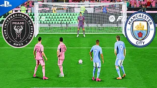 Ronaldo,Messi VS Mbappe,Haaland | Inter Miami VS Man City Penalty Shootout | FIFA 24 PS5 4k