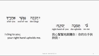 Psalm 63: Hebrew interlinear audio Bible 希伯來文聖經:詩篇第六十三篇