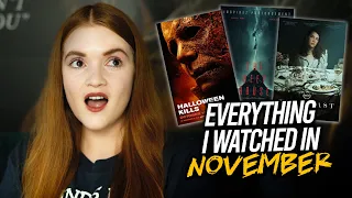 EVERYTHING I WATCHED IN NOVEMBER 2021 Halloween Kills, Venom, The Deep House & More!