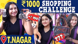 T nagar Street Shopping 🛍️  | 1000Rs Shopping Challenge | Raveena Daha