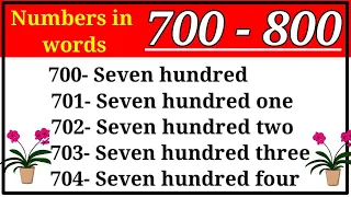 English counting 700 to 800 ||700 to 800 numbers | 700 to 800 number names |counting from 700 to 800