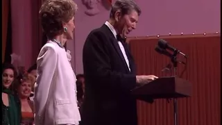 President Reagan and Nancy Reagan at the Ford's Theater Gala on June 8, 1986