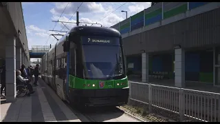 Poland, Szczecin, tram 2 ride from Jaśminowa ZUS to Hangarowa