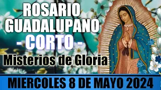 SANTO ROSARIO CORTO DE HOY MIERCOLES 8 DE MAYO  2024 🌷 MISTERIOS GLORIOSOS 🙏 ROSARIOS GUADALUPANOS