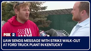 UAW sends message with strike walk-out at Ford truck plant in Kentucky