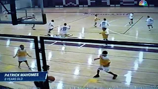 Patrick Mahomes home video shooting a full court game winner at 8 years old