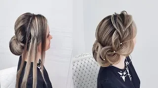 Beautiful hairstyles step by step.Wedding hairstyle.Braid