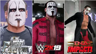 The Evolution of Sting in Wrestling Games!