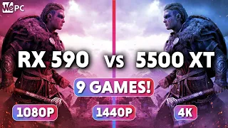 AMD Radeon RX 590 vs RX 5500 XT Benchmark In 9 Games 1080p, 1440p, 4K