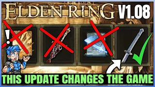 HUGE 1.08 UPDATE CHANGES - BIG Weapon Nerfs & Poise Changes - New PvP Balance - Elden Ring Guide!