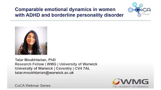 CoCA Webinar: Comparable emotional dynamics in women with ADHD and BPD (by Dr. Talar Moukhtarian)