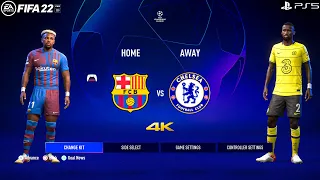 FIFA 22 PS5 - FC Barcelona Vs Chelsea Ft. Torres, Auba, Adama, | UEFA Champions League | 4K