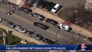 The body of USMC Capt. Ross Reynolds, 27, has arrived at Boston's Logan Airport and is being retu…