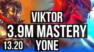 VIKTOR vs YONE (MID) | 3.9M mastery, 900+ games, Legendary, 9/3/10 | EUW Master | 13.20